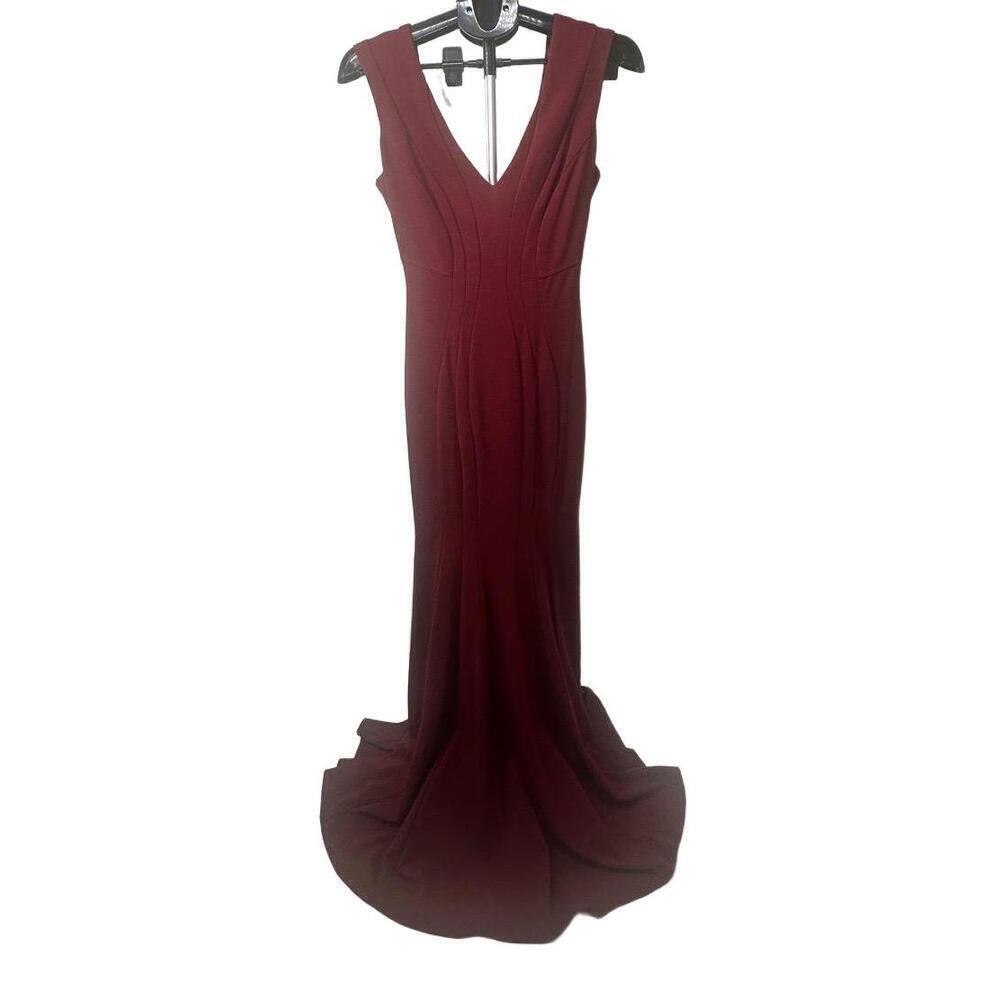 Miss Kim USA Merlot Sleeveless Vneck Floorlength Vintage 3113 Dress Size‎ Small